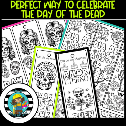 Day of the Dead Color Your Own Bookmarks