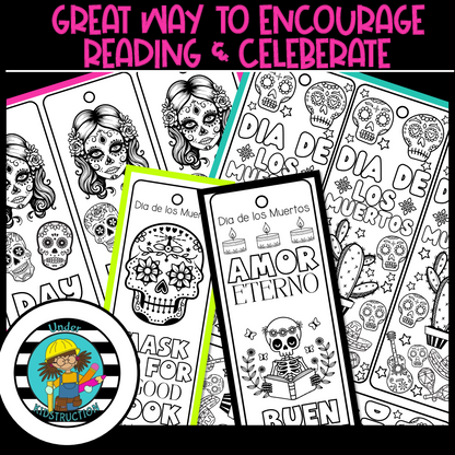 Day of the Dead Color Your Own Bookmarks