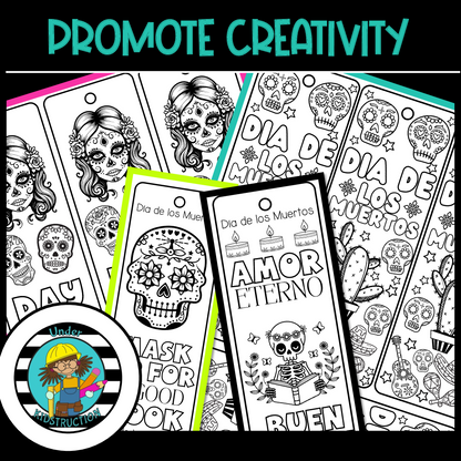 Day of the Dead Color Your Own Bookmarks