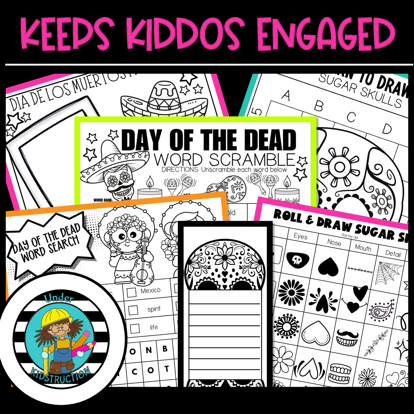 Day of the Dead Fun Activity Pack: I-SPY Activities & Writing prompts