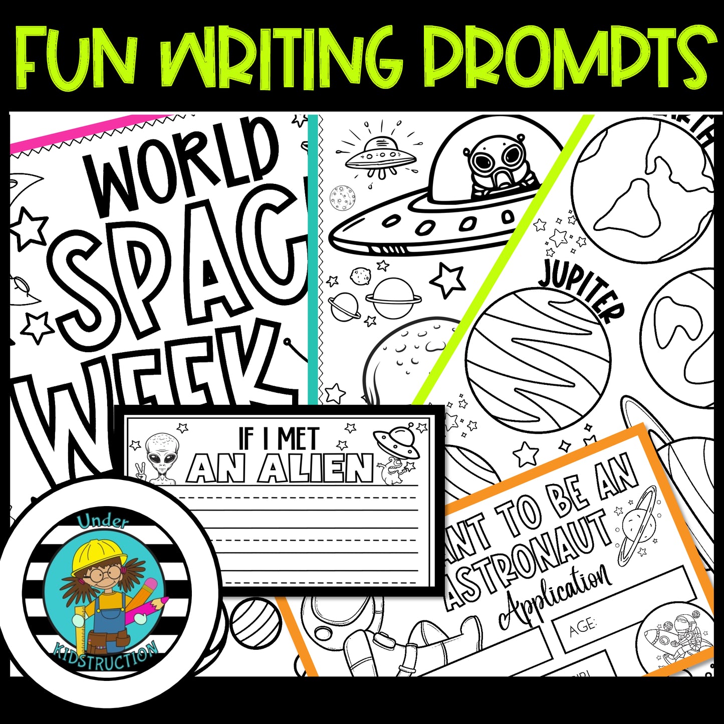 Space Week Coloring Pages & Activities Fun Pack