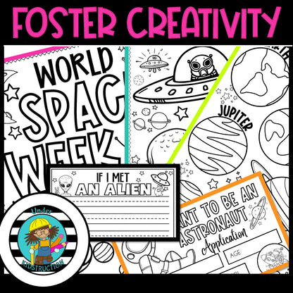 Space Week Coloring Pages & Activities Fun Pack