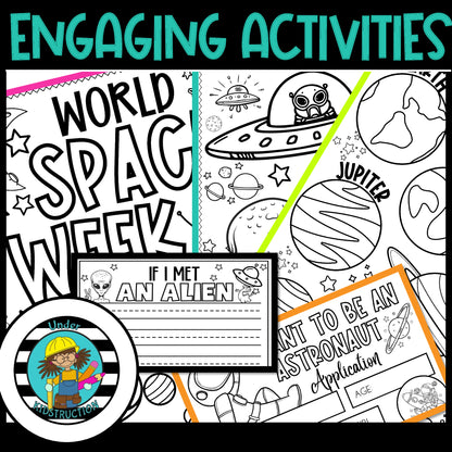 Space Week Coloring Pages & Activities Fun Pack