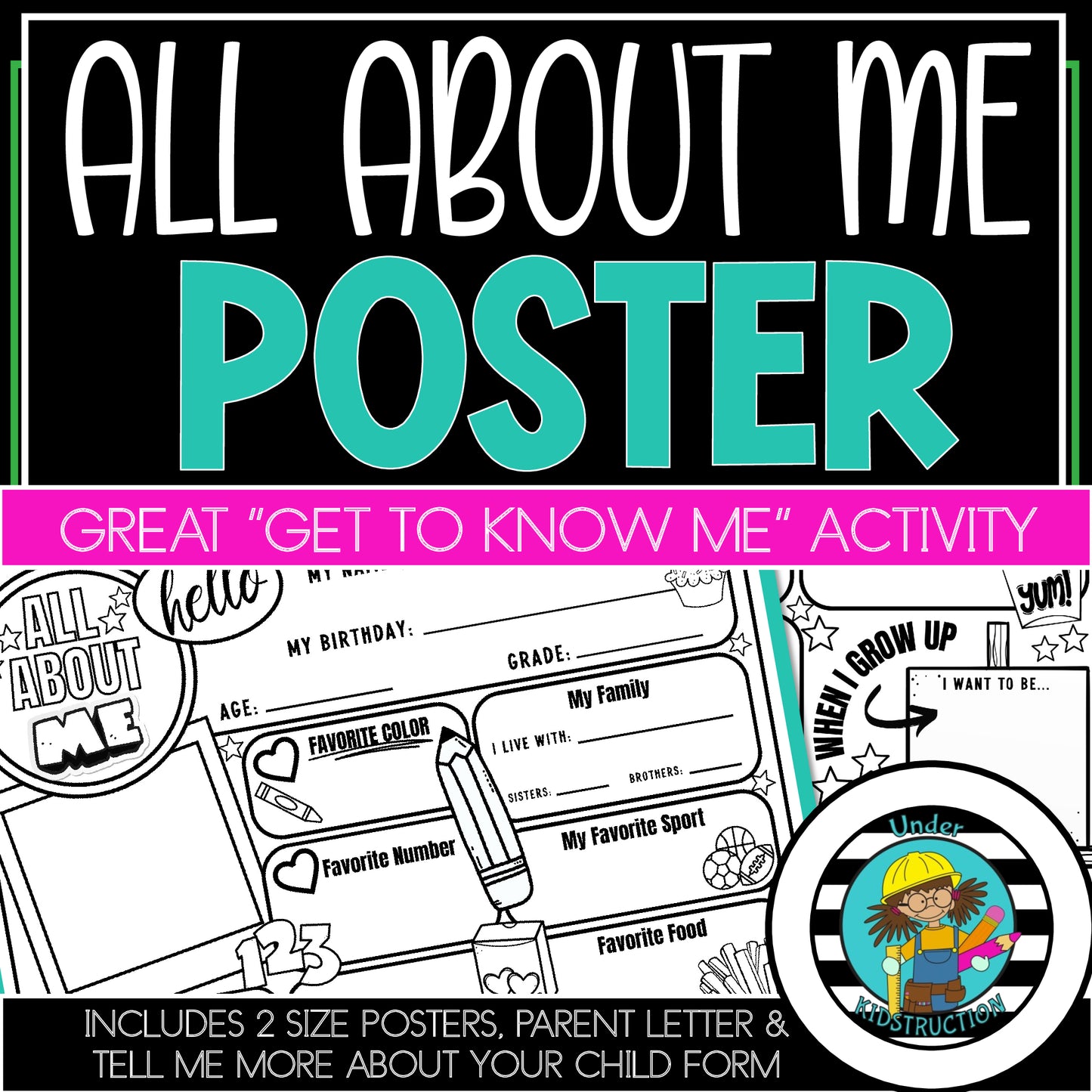 Back To School All About Me Poster