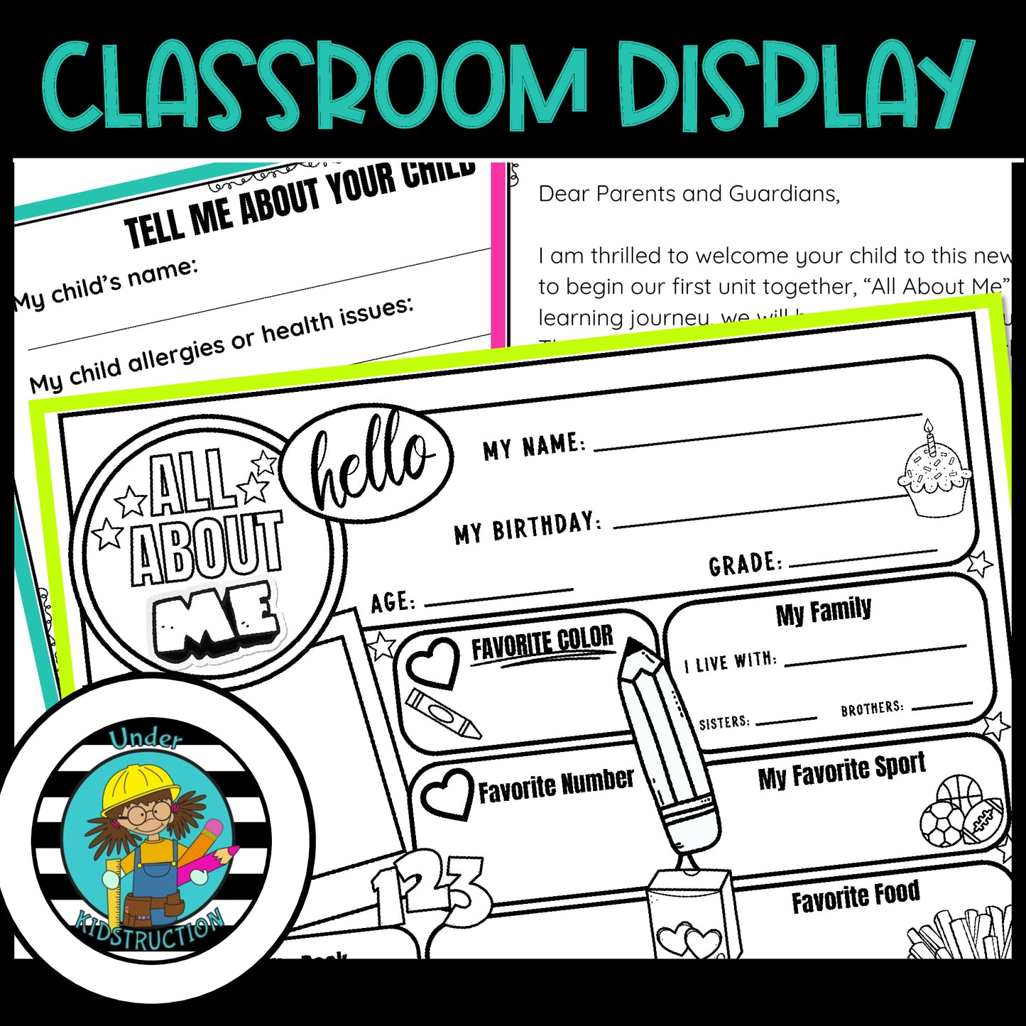 Back To School All About Me Poster