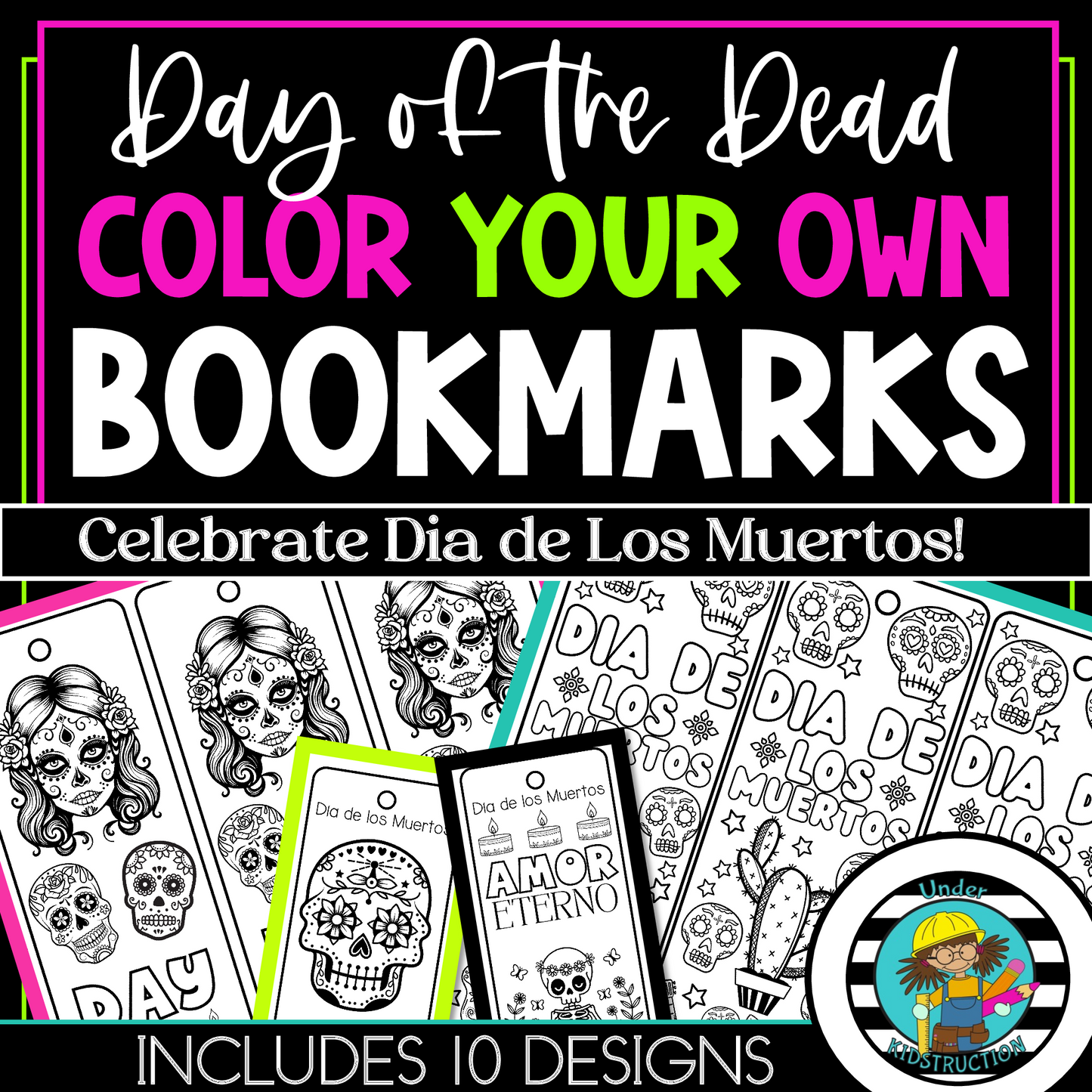 Day of the Dead Color Your Own Bookmarks