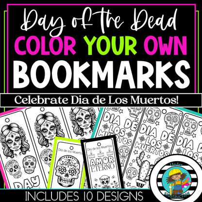 Day of the Dead Color Your Own Bookmarks