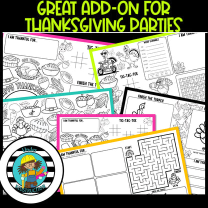 Thanksgiving Placemat Craft Fun Activities