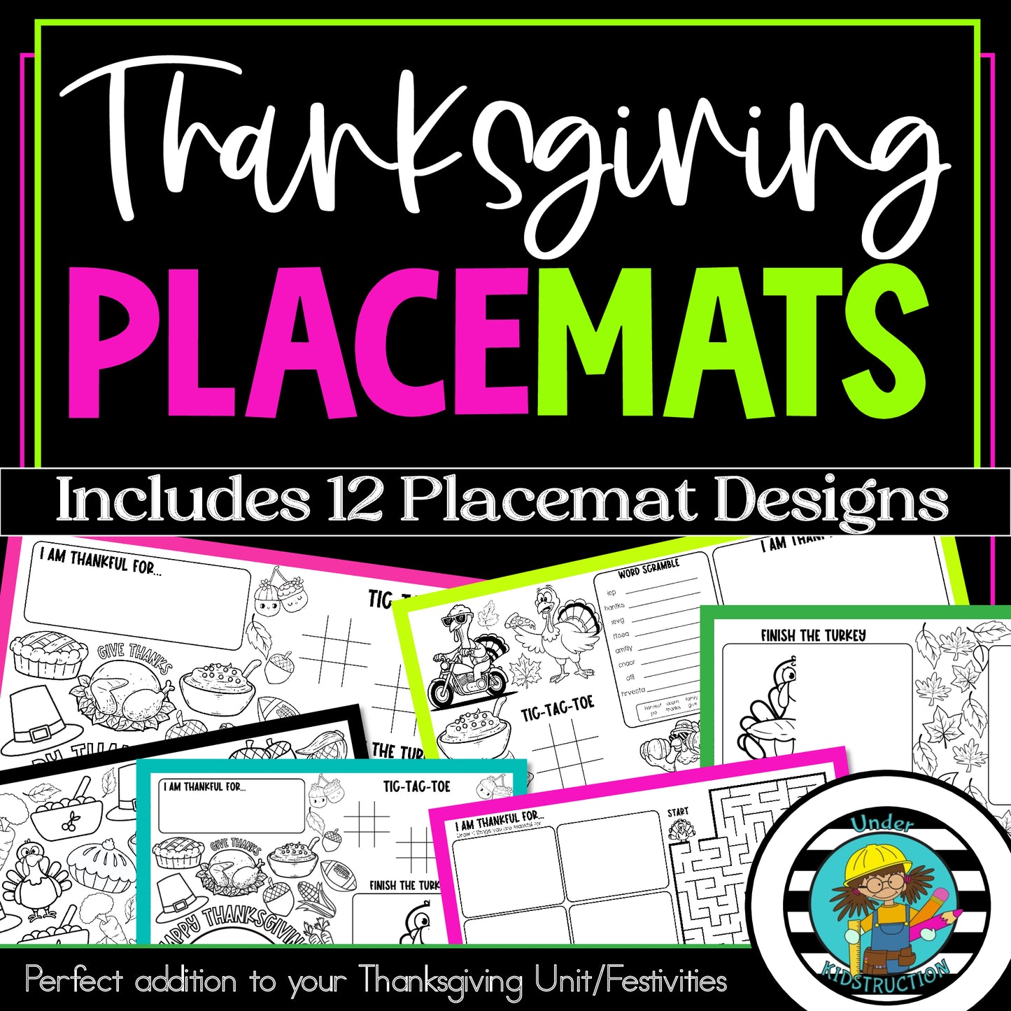 Thanksgiving Placemat Craft Fun Activities