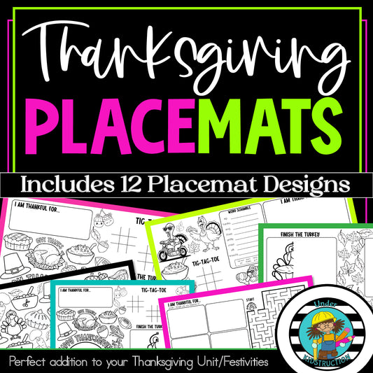 Thanksgiving Placemat Craft Fun Activities